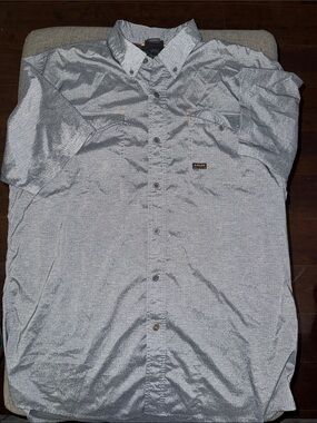Ariat Rebar Men's Short-Sleeve Button-Down Fishing Shirt - Light Gray Heather